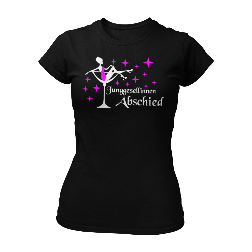 Damen T-Shirt "JGA Sektglas" für den Junggesellinnenabschied. Das schlichte und ausgefallene Design zeigt ein Sektglas und eignet sich perfekt für die Party ohne große Sprüche.