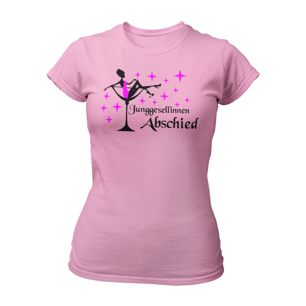 Damen T-Shirt "JGA Sektglas" für den Junggesellinnenabschied. Das schlichte und ausgefallene Design zeigt ein Sektglas und eignet sich perfekt für die Party ohne große Sprüche.