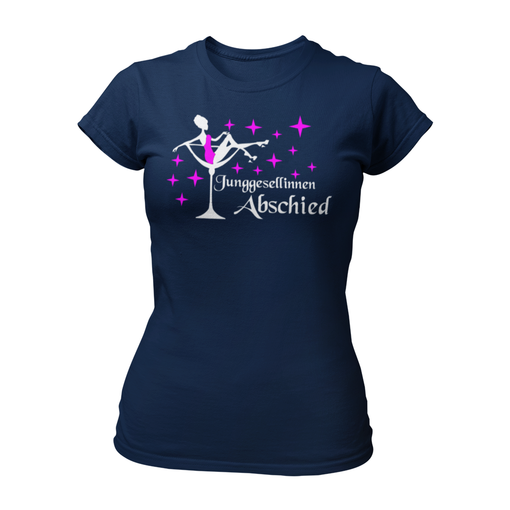 Damen T-Shirt "JGA Sektglas" für den Junggesellinnenabschied. Das schlichte und ausgefallene Design zeigt ein Sektglas und eignet sich perfekt für die Party ohne große Sprüche.