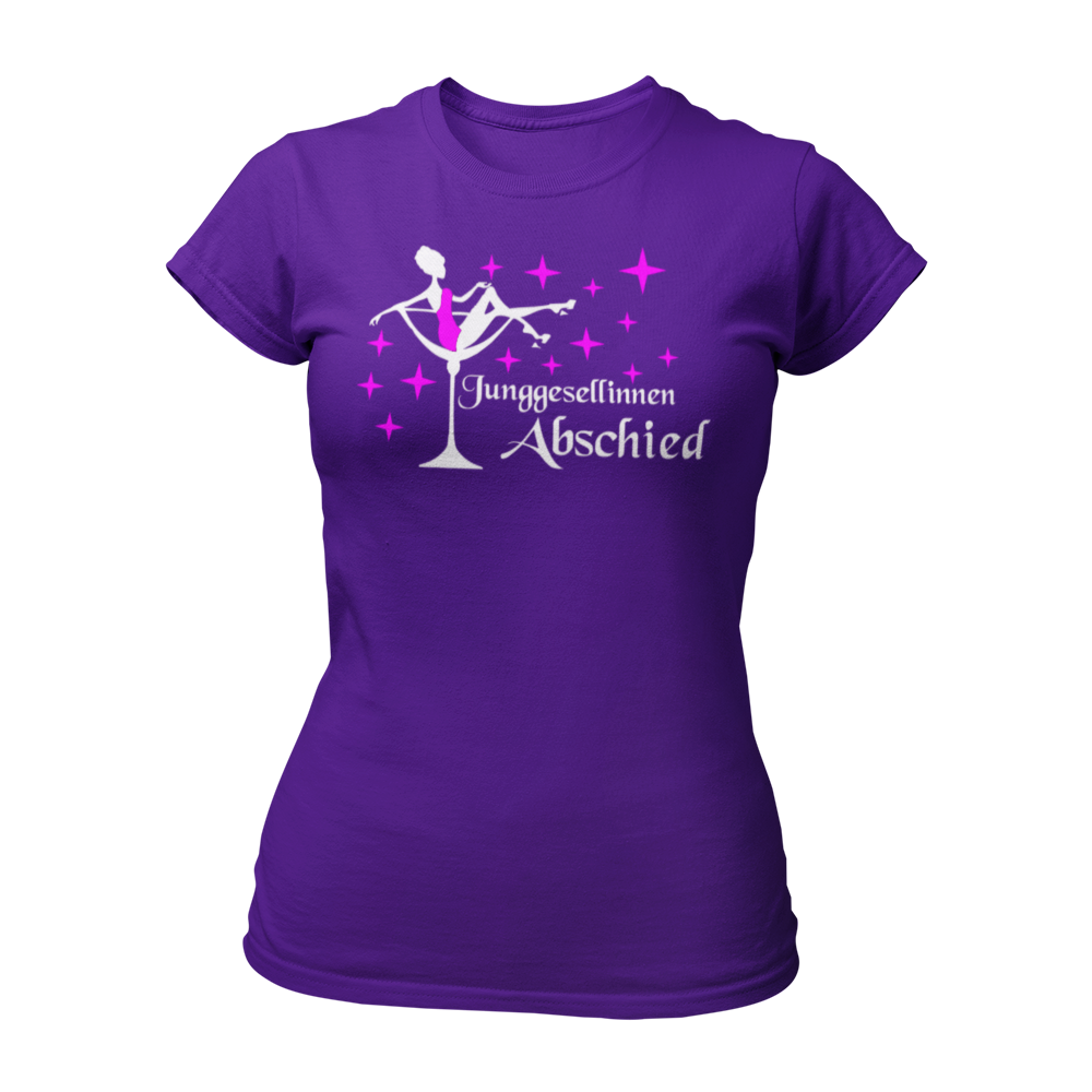 Damen T-Shirt "JGA Sektglas" für den Junggesellinnenabschied. Das schlichte und ausgefallene Design zeigt ein Sektglas und eignet sich perfekt für die Party ohne große Sprüche.