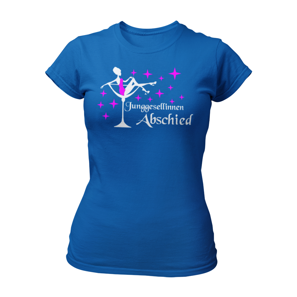 Damen T-Shirt "JGA Sektglas" für den Junggesellinnenabschied. Das schlichte und ausgefallene Design zeigt ein Sektglas und eignet sich perfekt für die Party ohne große Sprüche.