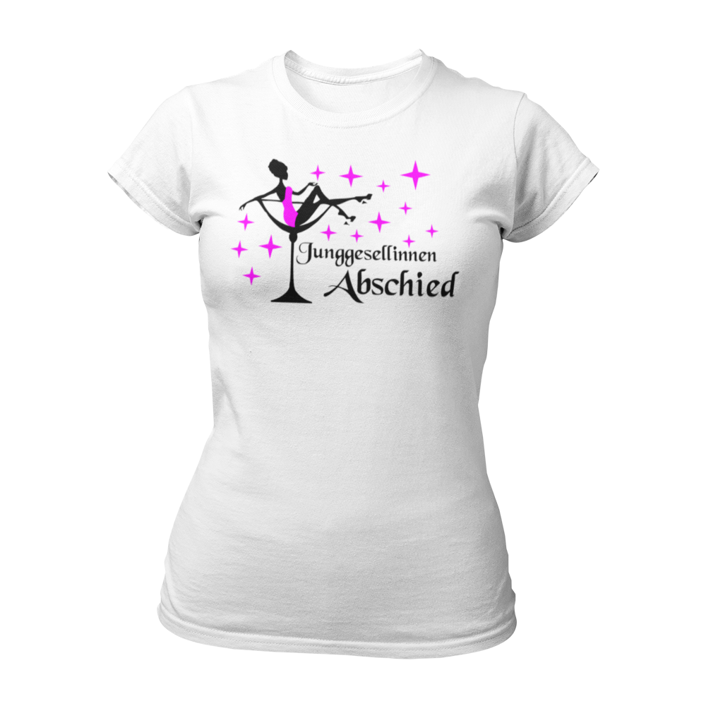 Damen T-Shirt "JGA Sektglas" für den Junggesellinnenabschied. Das schlichte und ausgefallene Design zeigt ein Sektglas und eignet sich perfekt für die Party ohne große Sprüche.