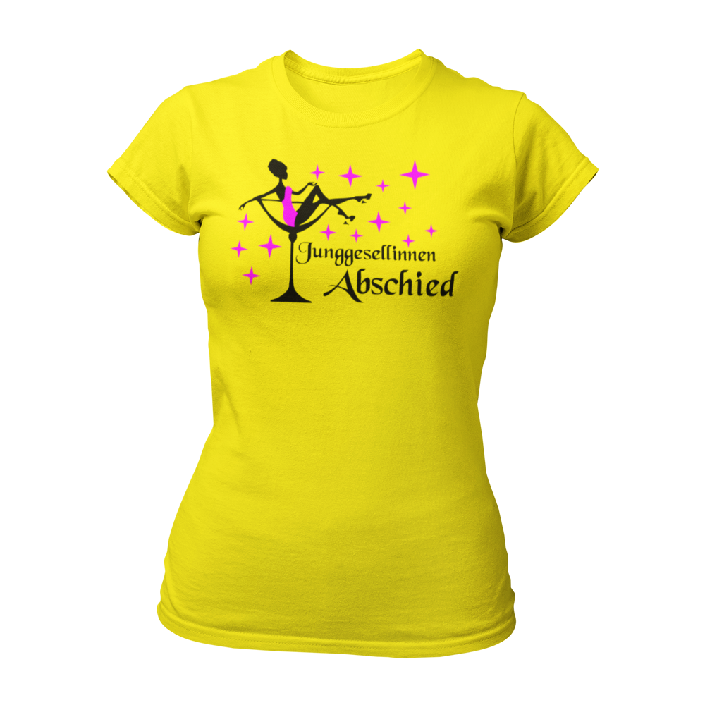 Damen T-Shirt "JGA Sektglas" für den Junggesellinnenabschied. Das schlichte und ausgefallene Design zeigt ein Sektglas und eignet sich perfekt für die Party ohne große Sprüche.