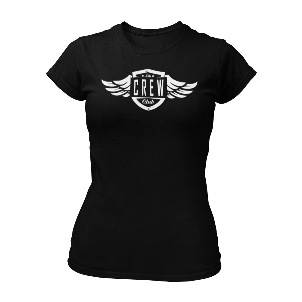 JGA T-Shirt für Frauen mit dem Aufdruck „JGA Crew“, ideal für gemischte Junggesellenabschiede, erhältlich in verschiedenen Farben. Das Design ist auch für Männer verfügbar, um eine einheitliche Outfit-Gestaltung für die gesamte Clique zu ermöglichen.
