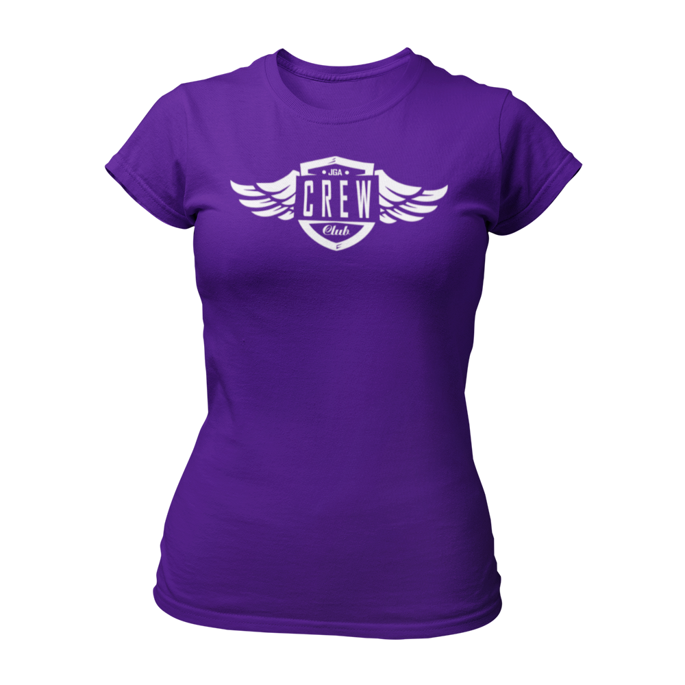 JGA T-Shirt für Frauen mit dem Aufdruck „JGA Crew“, ideal für gemischte Junggesellenabschiede, erhältlich in verschiedenen Farben. Das Design ist auch für Männer verfügbar, um eine einheitliche Outfit-Gestaltung für die gesamte Clique zu ermöglichen.