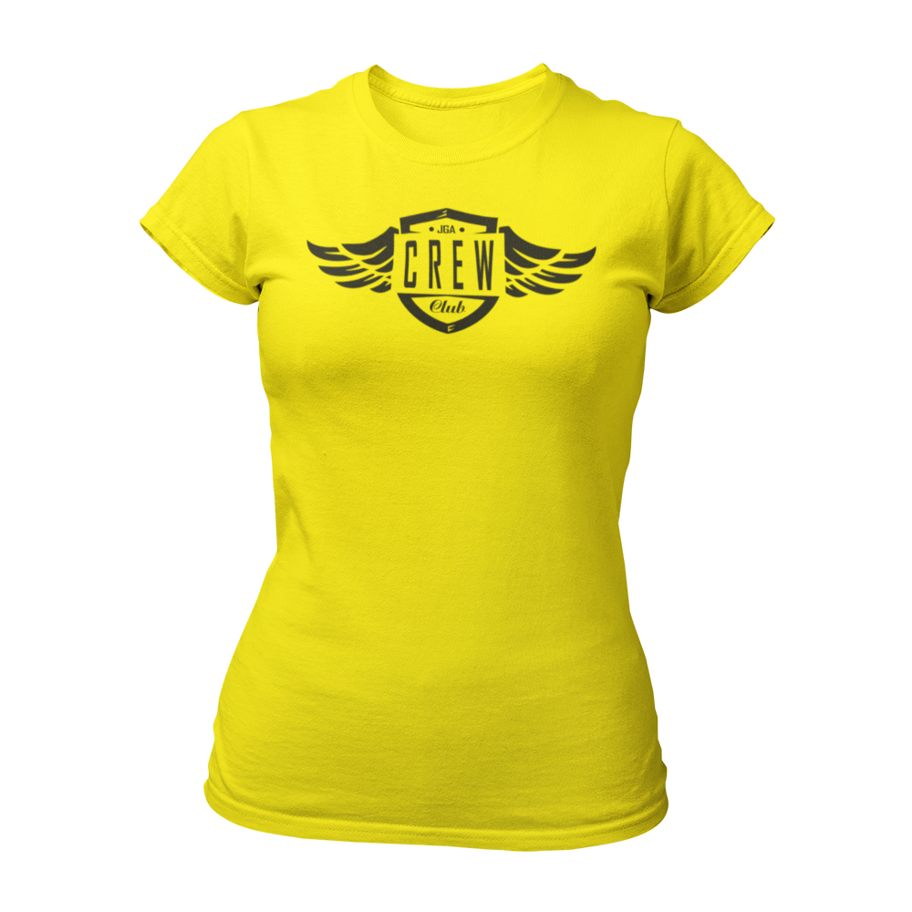 JGA T-Shirt für Frauen mit dem Aufdruck „JGA Crew“, ideal für gemischte Junggesellenabschiede, erhältlich in verschiedenen Farben. Das Design ist auch für Männer verfügbar, um eine einheitliche Outfit-Gestaltung für die gesamte Clique zu ermöglichen.