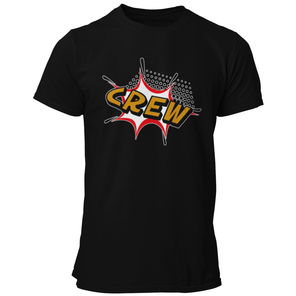 Das JGA T-Shirt „Helden Crew“ begeistert mit einem auffälligen Marvel-Comic-Stil und einem klaren „CREW“-Schriftzug, der die Gruppe der Freunde des Bräutigams eindeutig kennzeichnet. Mit seinem krach-bunten Design in Orange und Gelb zieht es alle Blicke auf sich und eignet sich sowohl für eine ausgelassene Sauf-Tour als auch für einen entspannten Pokerabend. Perfekt für große Gruppen, sorgt dieses Shirt für einen unvergesslichen Auftritt, bei dem jeder Passant fragt: „Was für eine Crew seid ihr?“