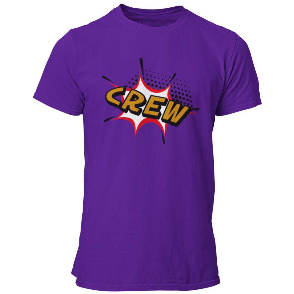Das JGA T-Shirt „Helden Crew“ begeistert mit einem auffälligen Marvel-Comic-Stil und einem klaren „CREW“-Schriftzug, der die Gruppe der Freunde des Bräutigams eindeutig kennzeichnet. Mit seinem krach-bunten Design in Orange und Gelb zieht es alle Blicke auf sich und eignet sich sowohl für eine ausgelassene Sauf-Tour als auch für einen entspannten Pokerabend. Perfekt für große Gruppen, sorgt dieses Shirt für einen unvergesslichen Auftritt, bei dem jeder Passant fragt: „Was für eine Crew seid ihr?“