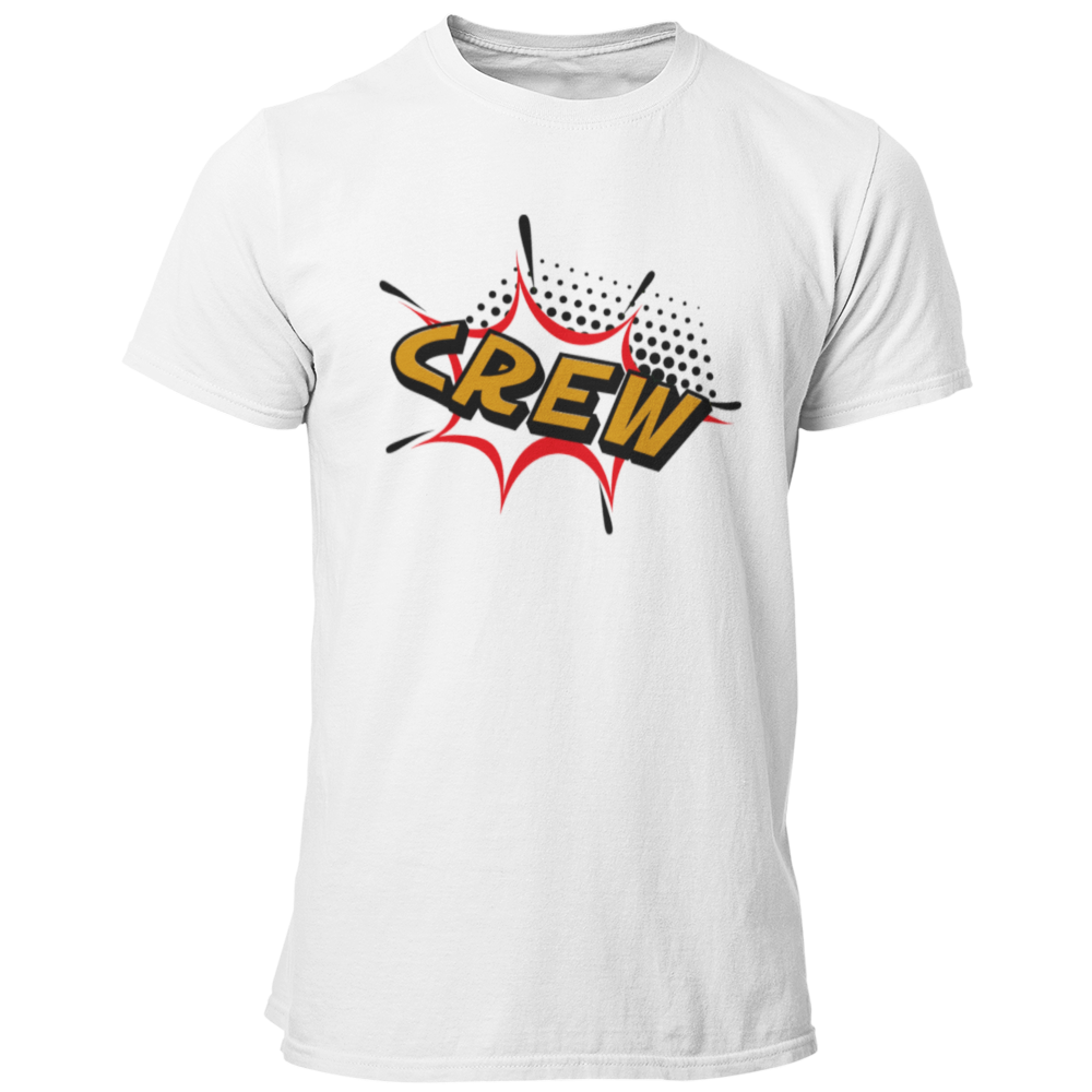 Das JGA T-Shirt „Helden Crew“ begeistert mit einem auffälligen Marvel-Comic-Stil und einem klaren „CREW“-Schriftzug, der die Gruppe der Freunde des Bräutigams eindeutig kennzeichnet. Mit seinem krach-bunten Design in Orange und Gelb zieht es alle Blicke auf sich und eignet sich sowohl für eine ausgelassene Sauf-Tour als auch für einen entspannten Pokerabend. Perfekt für große Gruppen, sorgt dieses Shirt für einen unvergesslichen Auftritt, bei dem jeder Passant fragt: „Was für eine Crew seid ihr?“