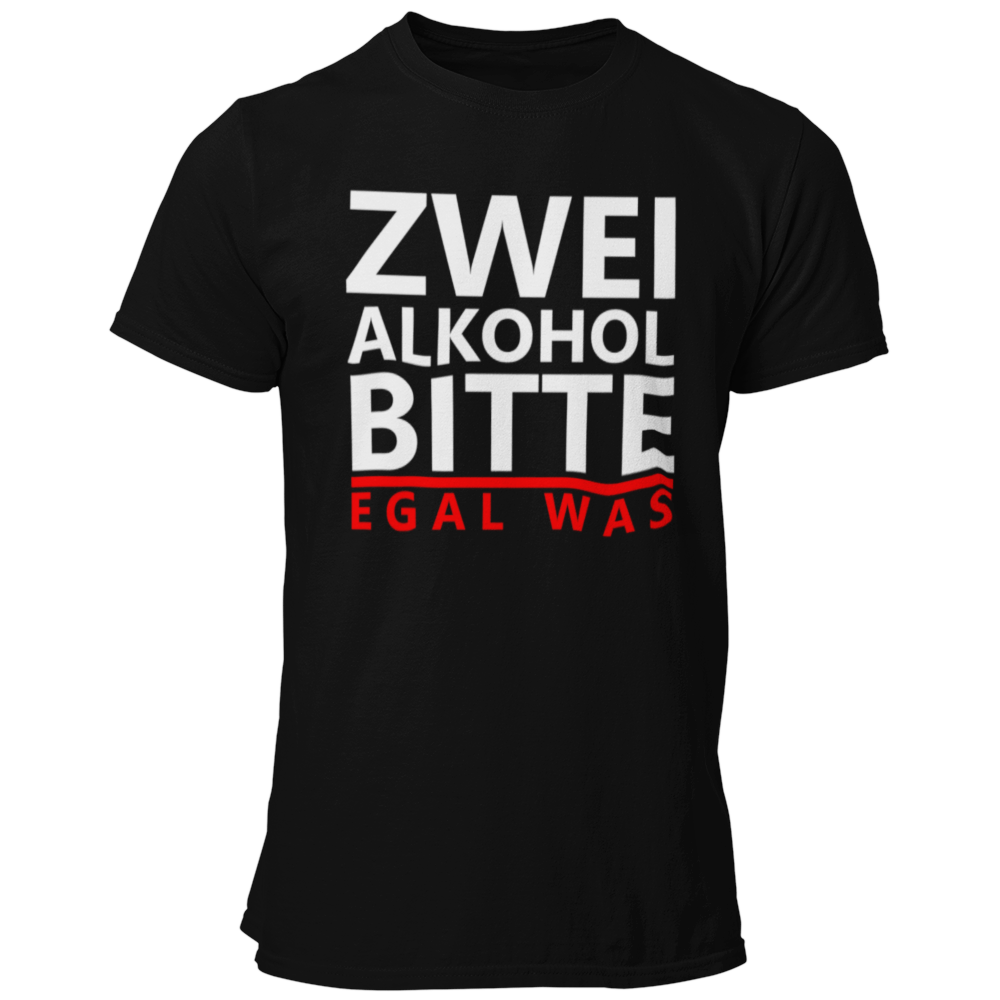 Das JGA T-Shirt „zwei Alkohol bitte“ bringt die Party-Stimmung auf den Punkt! Mit seinem knalligen Aufdruck sorgt es dafür, dass jeder sofort weiß, worum es an diesem Abend geht: Feiern und Spaß haben! Der gerade Schnitt und die Auswahl an Farben machen es zu einem Hingucker für die gesamte JGA-Crew. Ein perfektes Shirt für eine unvergessliche Nacht voller Scherze und Spiele!