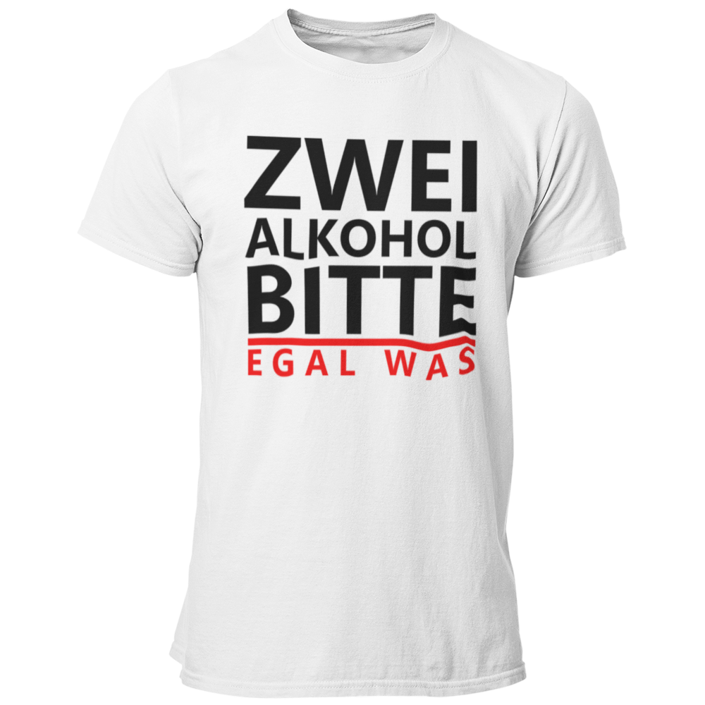Das JGA T-Shirt „zwei Alkohol bitte“ bringt die Party-Stimmung auf den Punkt! Mit seinem knalligen Aufdruck sorgt es dafür, dass jeder sofort weiß, worum es an diesem Abend geht: Feiern und Spaß haben! Der gerade Schnitt und die Auswahl an Farben machen es zu einem Hingucker für die gesamte JGA-Crew. Ein perfektes Shirt für eine unvergessliche Nacht voller Scherze und Spiele!