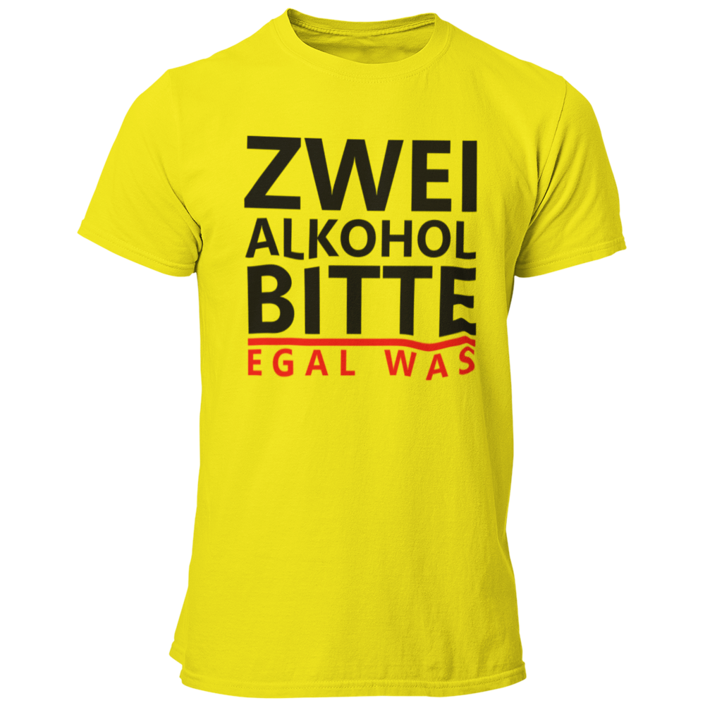 Das JGA T-Shirt „zwei Alkohol bitte“ bringt die Party-Stimmung auf den Punkt! Mit seinem knalligen Aufdruck sorgt es dafür, dass jeder sofort weiß, worum es an diesem Abend geht: Feiern und Spaß haben! Der gerade Schnitt und die Auswahl an Farben machen es zu einem Hingucker für die gesamte JGA-Crew. Ein perfektes Shirt für eine unvergessliche Nacht voller Scherze und Spiele!