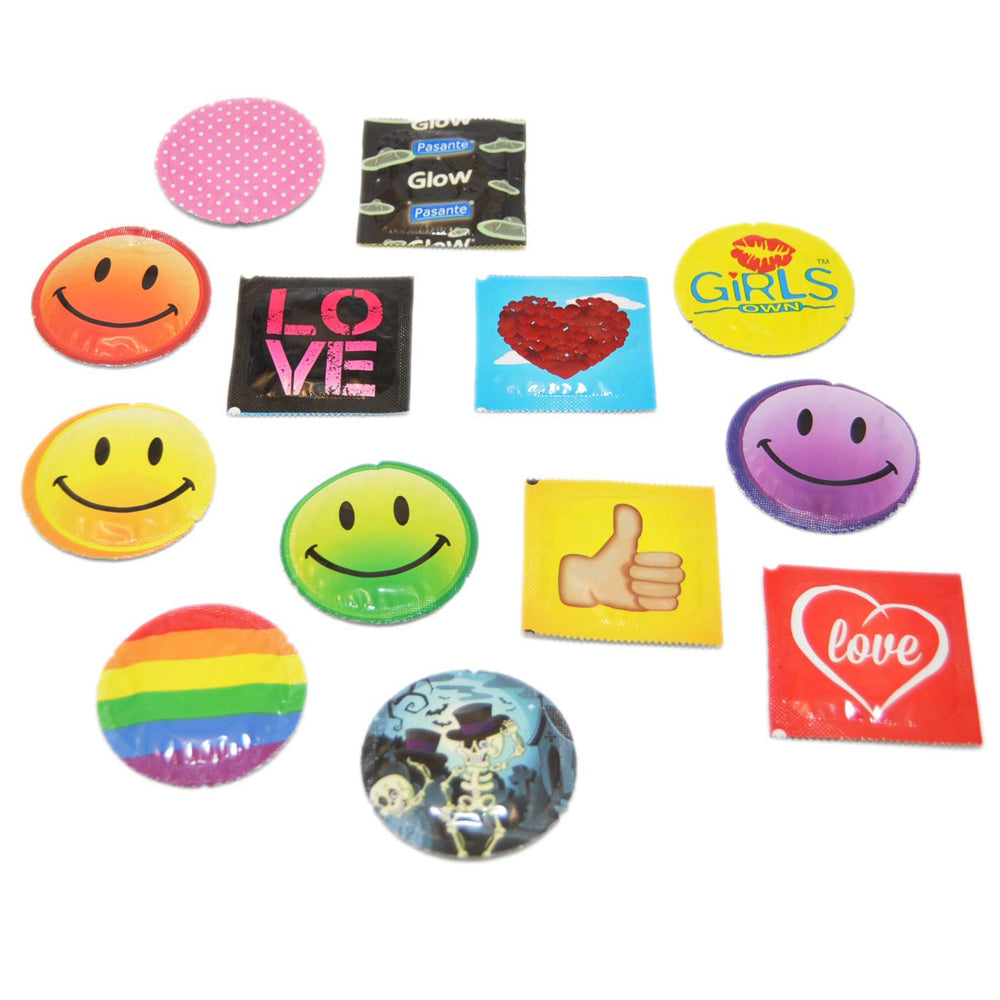 Bauchladenfüllung "Männer Fun + Hardcore Edition" für den Junggesellenabschied, enthält Scherzartikel wie Knicklichter, lustige Kondome, Erotikartikel und vieles mehr – ideal für Männer, die Humor und Spaß lieben.