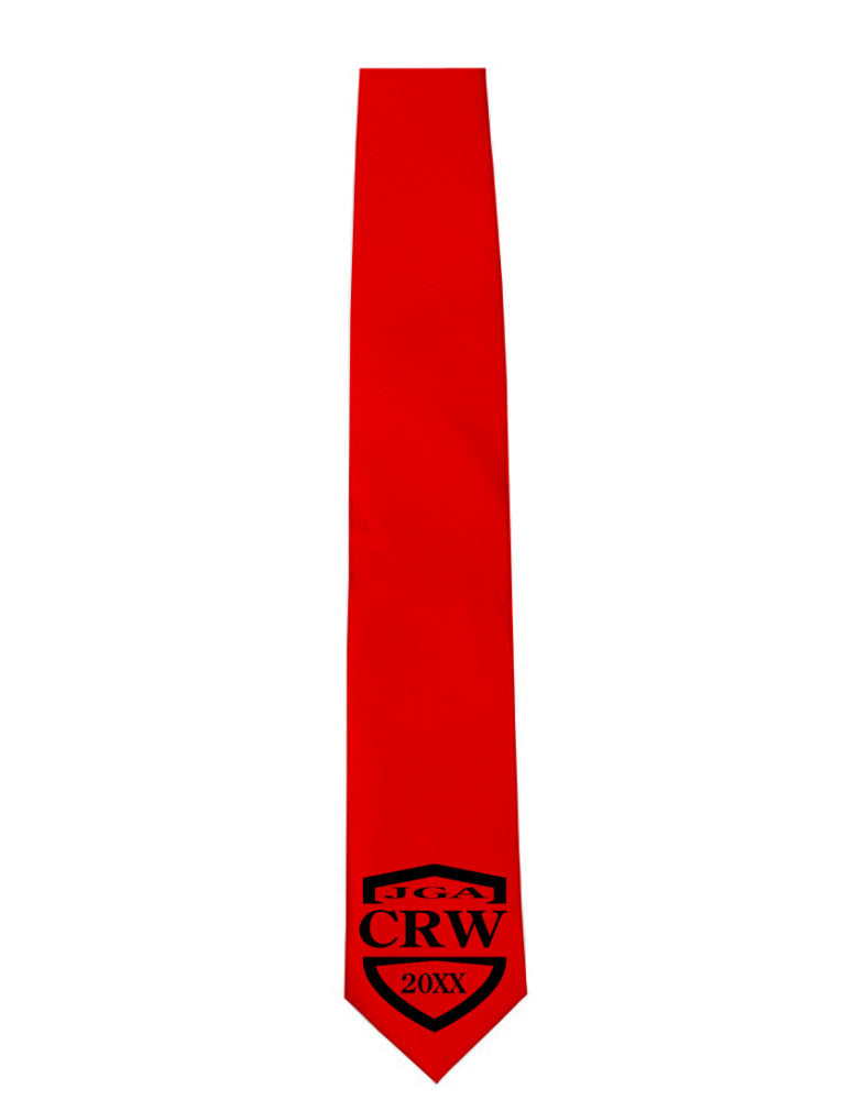 JGA Crew Krawatte mit CRW-Schriftzug und Jahreszahl, ideal für einen einheitlichen Look beim Junggesellenabschied.