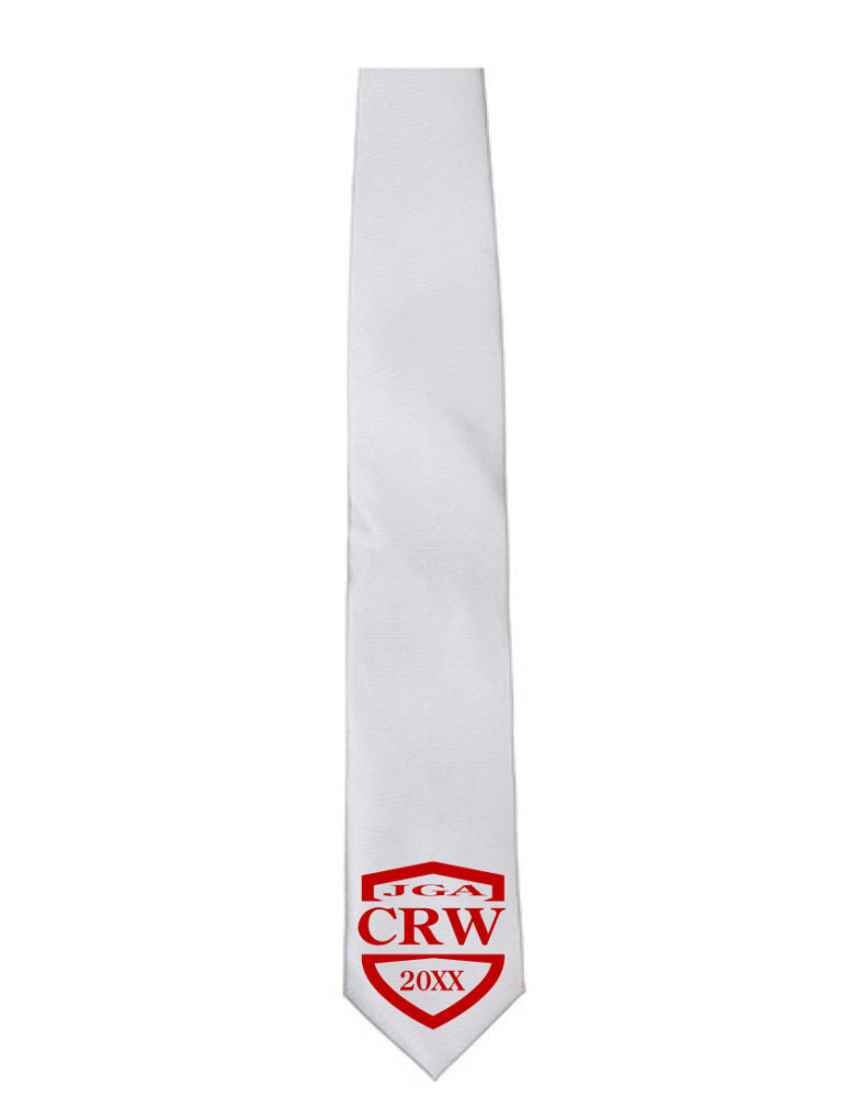 JGA Crew Krawatte mit CRW-Schriftzug und Jahreszahl, ideal für einen einheitlichen Look beim Junggesellenabschied.