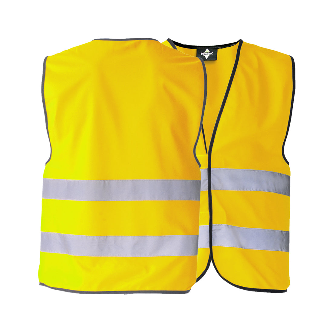 Schlichte, unbedruckte Warnweste für Männer in leuchtenden Farben, mit zwei Reflektionsstreifen, ideal für Junggesellenabschiede.