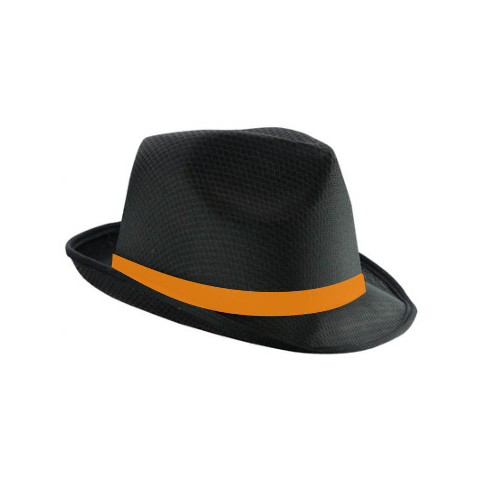 JGA Hut in knalligem Orange, passend zum „Junggesellenabschied Geweih“ T-Shirt, ideal für eine auffällige und stilvolle Feier.