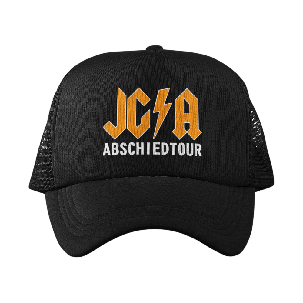 JGA Trucker-Cap mit „Hard Rock“ Aufschrift, vorgebogener Schirm, größenverstellbarer Verschluss, ideal für rockige Junggesellenabschiede.