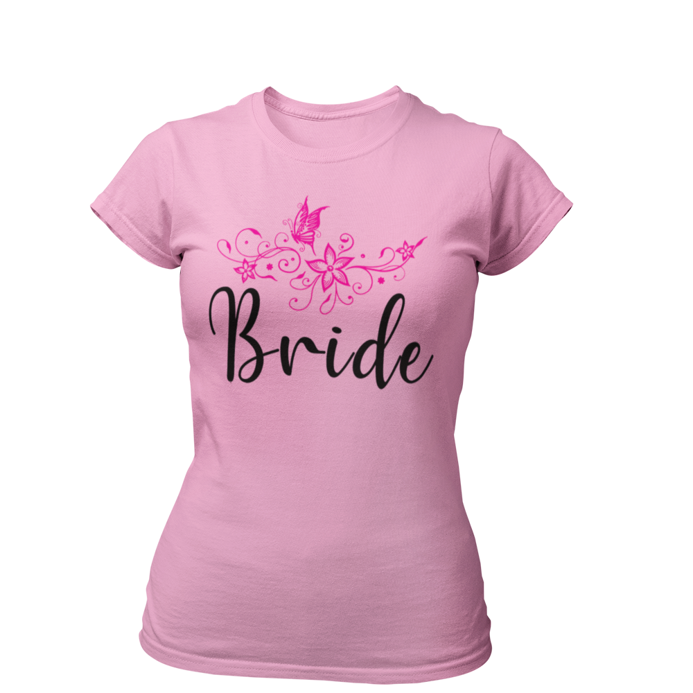 Das JGA T-Shirt "Bride Blumen" besticht durch ein stilvolles Blumenkranz-Design im Vintage-Look. Perfekt für die Braut und ihre Freundinnen, um beim Junggesellinnenabschied zu strahlen. Ein elegantes und feminines Motiv, das für den besonderen Tag entworfen wurde.