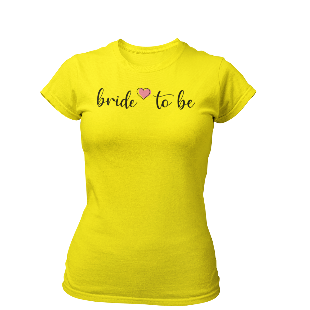 Schlichtes JGA T-Shirt für die Frau mit stylischem 'Bride to be'-Aufdruck. Perfekt für den Junggesellenabschied.