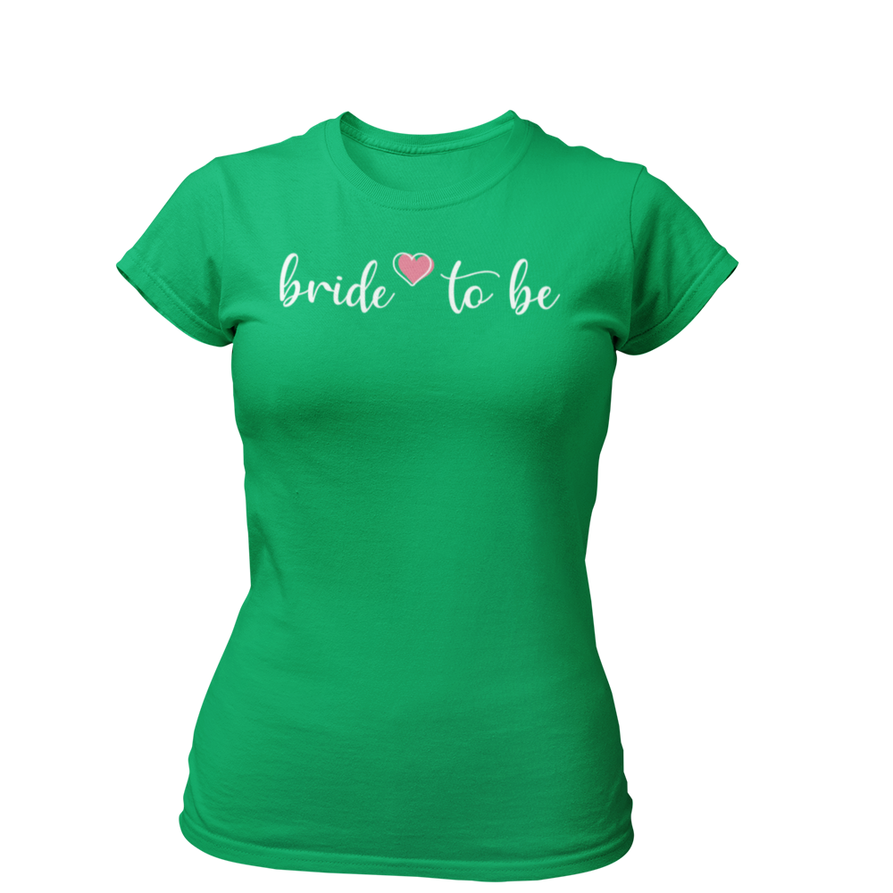 Schlichtes JGA T-Shirt für die Frau mit stylischem 'Bride to be'-Aufdruck. Perfekt für den Junggesellenabschied.
