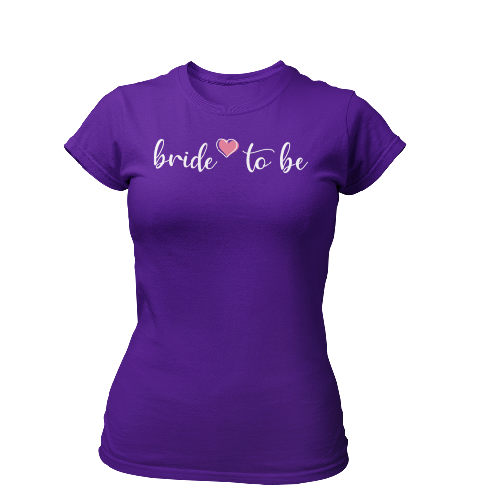 Schlichtes JGA T-Shirt für die Frau mit stylischem 'Bride to be'-Aufdruck. Perfekt für den Junggesellenabschied.