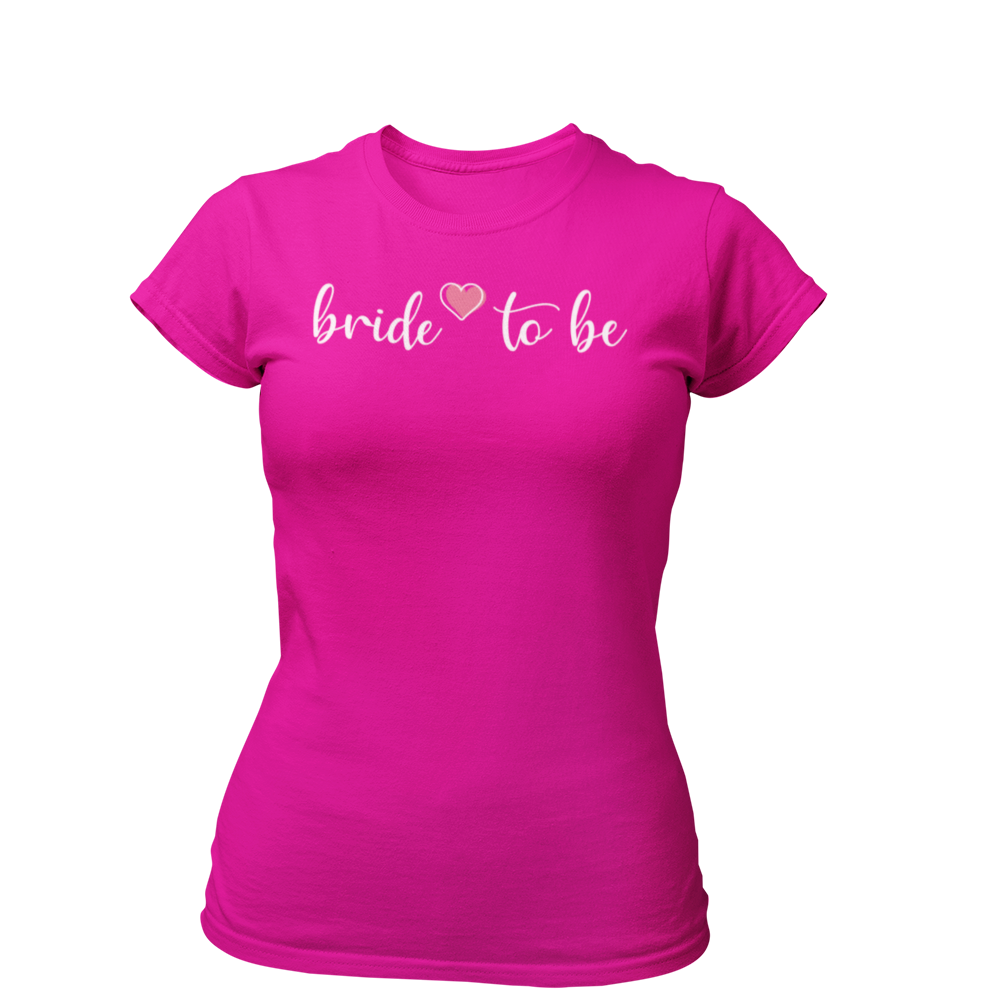 Schlichtes JGA T-Shirt für die Frau mit stylischem 'Bride to be'-Aufdruck. Perfekt für den Junggesellenabschied.