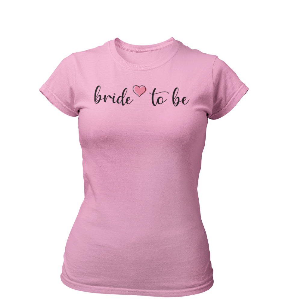 Schlichtes JGA T-Shirt für die Frau mit stylischem 'Bride to be'-Aufdruck. Perfekt für den Junggesellenabschied.