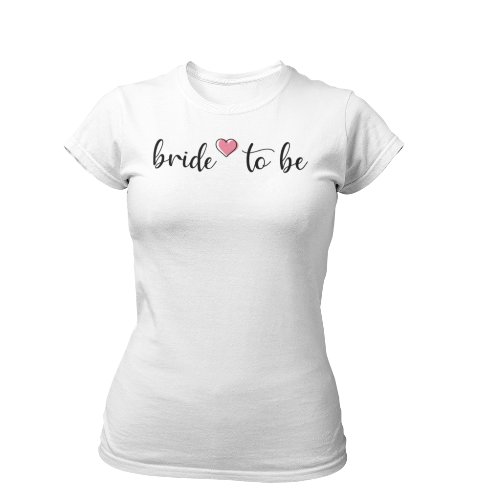 Schlichtes JGA T-Shirt für die Frau mit stylischem 'Bride to be'-Aufdruck. Perfekt für den Junggesellenabschied.