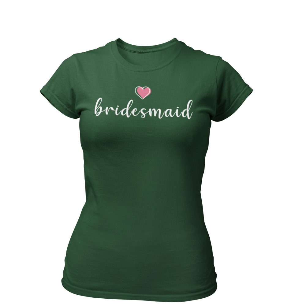 JGA T-Shirt "Bridemaid to be", ideal für die besten Freundinnen der Braut. Das Shirt ist stilvoll gestaltet und eignet sich perfekt für den Junggesellenabschied.