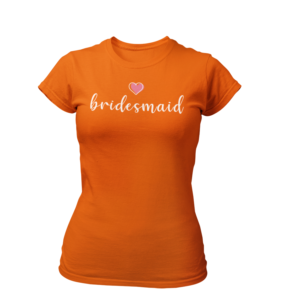 JGA T-Shirt "Bridemaid to be", ideal für die besten Freundinnen der Braut. Das Shirt ist stilvoll gestaltet und eignet sich perfekt für den Junggesellenabschied.