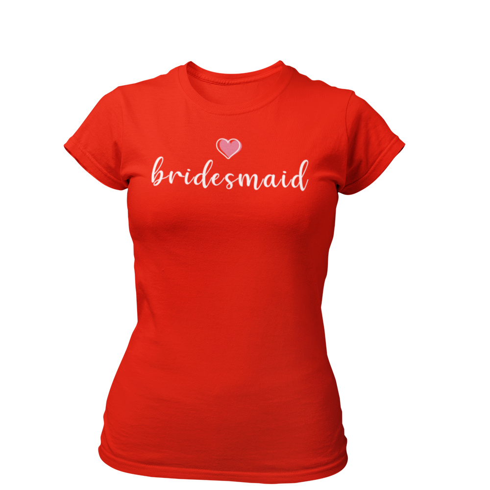 JGA T-Shirt "Bridemaid to be", ideal für die besten Freundinnen der Braut. Das Shirt ist stilvoll gestaltet und eignet sich perfekt für den Junggesellenabschied.