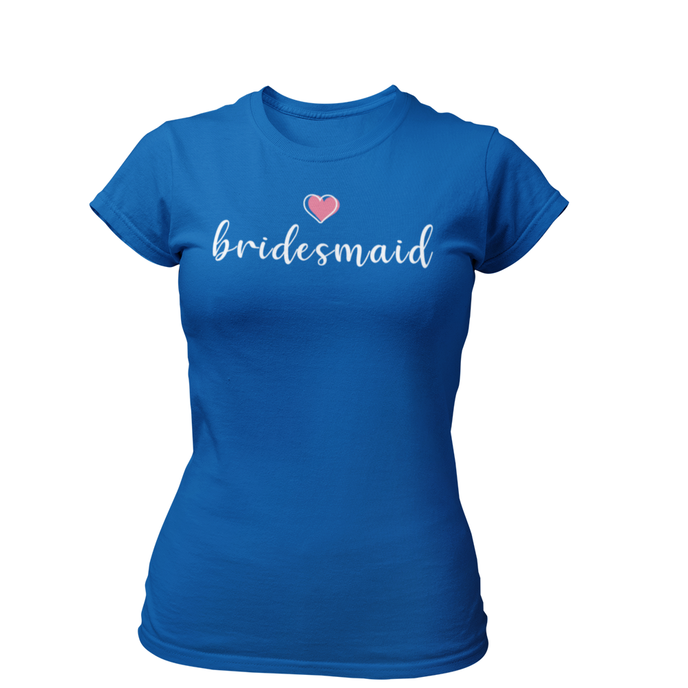 JGA T-Shirt "Bridemaid to be", ideal für die besten Freundinnen der Braut. Das Shirt ist stilvoll gestaltet und eignet sich perfekt für den Junggesellenabschied.