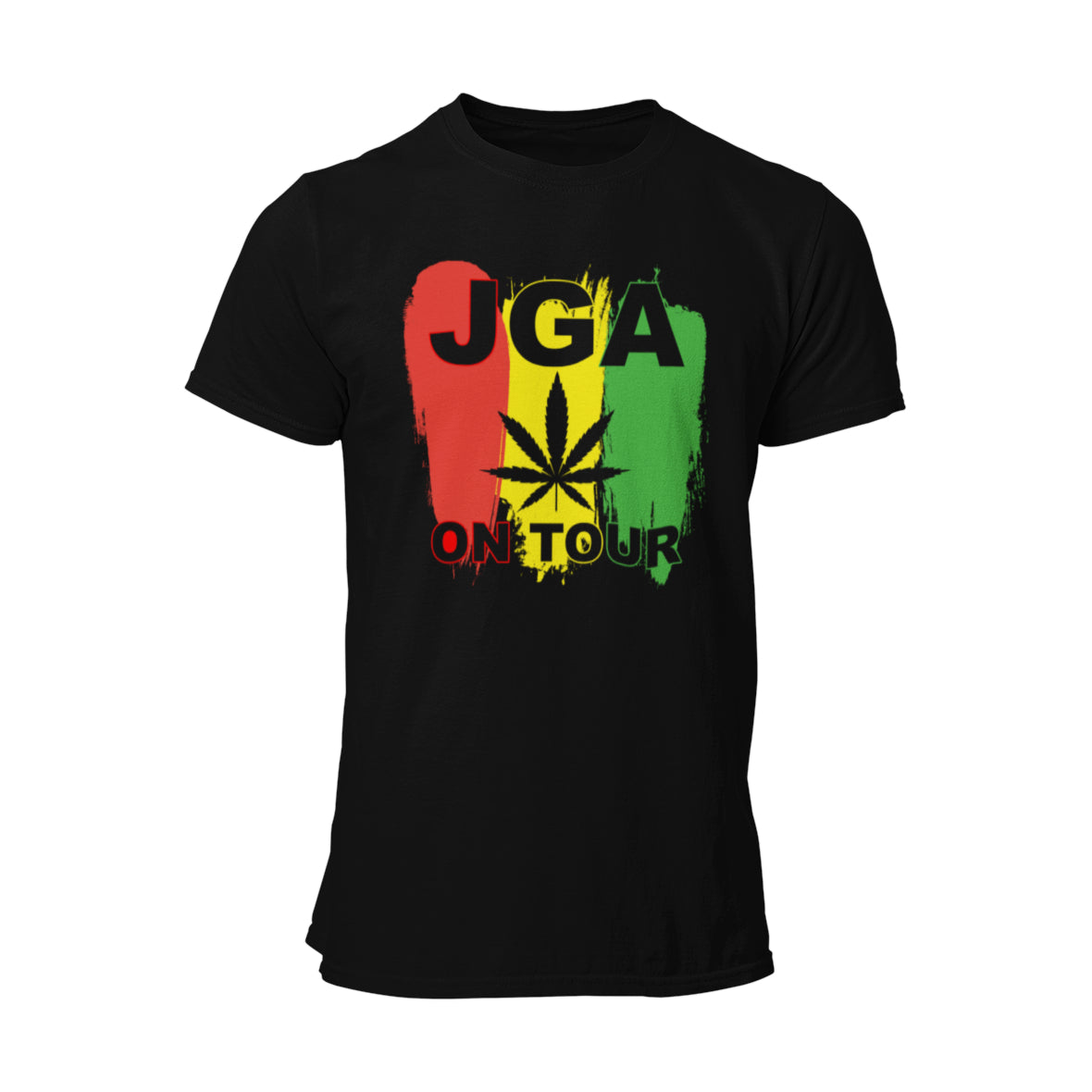 Grünes Cannabis JGA On Tour T-Shirt, perfekt für den Junggesellenabschied. Auffälliges Design, aus hochwertiger Baumwolle, in verschiedenen Größen erhältlich.