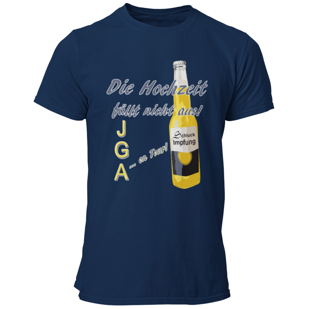 Das JGA T-Shirt „Corona Schluckimpfung“ bringt Humor in die Feierlichkeiten und ist perfekt für den Junggesellenabschied im Corona-Stil. Mit einem witzigen Design sorgt es dafür, dass trotz der Umstände ordentlich gefeiert werden kann – sei es zu Hause oder im kleinen Kreis. Dieses Shirt ist das ideale Accessoire für alle, die einen unvergesslichen JGA erleben möchten, während sie die aktuelle Situation mit einem Lächeln meistern!