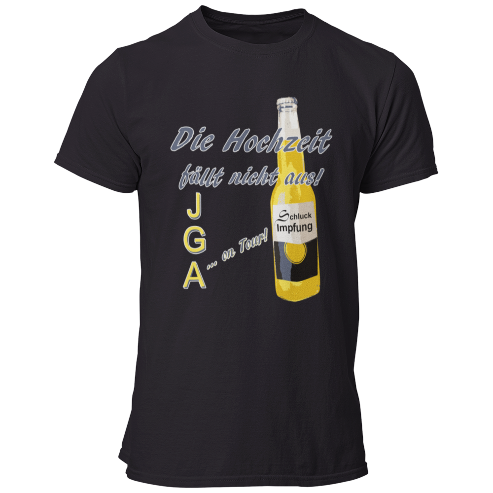Das JGA T-Shirt „Corona Schluckimpfung“ bringt Humor in die Feierlichkeiten und ist perfekt für den Junggesellenabschied im Corona-Stil. Mit einem witzigen Design sorgt es dafür, dass trotz der Umstände ordentlich gefeiert werden kann – sei es zu Hause oder im kleinen Kreis. Dieses Shirt ist das ideale Accessoire für alle, die einen unvergesslichen JGA erleben möchten, während sie die aktuelle Situation mit einem Lächeln meistern!