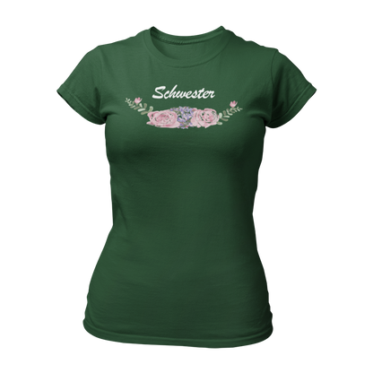  JGA T-Shirt "BOHO Schwester" mit einem schönen Vintage-Motiv, ideal für die Schwester. Die umfangreiche BOHO T-Shirt Reihe bietet individuelle Aufschriften für den gesamten Freundes- und Familienkreis im gleichen Design.