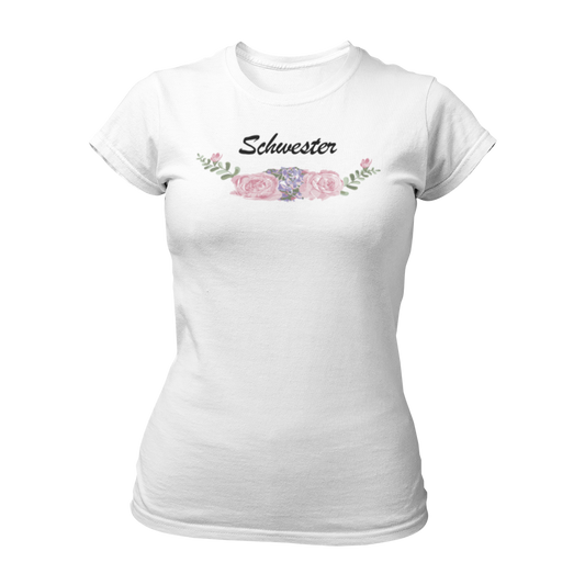  JGA T-Shirt "BOHO Schwester" mit einem schönen Vintage-Motiv, ideal für die Schwester. Die umfangreiche BOHO T-Shirt Reihe bietet individuelle Aufschriften für den gesamten Freundes- und Familienkreis im gleichen Design.