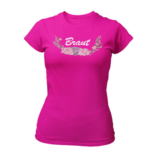 Das "BOHO Braut classic" JGA T-Shirt besticht durch sein elegantes Vintage-Design im angesagten Boho-Stil. Mit einem stilvollen Blumenmotiv und dem Schriftzug "Braut" ist es das perfekte Shirt für die zukünftige Braut. In mehreren Farben erhältlich, bietet es ein tolles Outfit für einen stilvollen Junggesellinnenabschied.