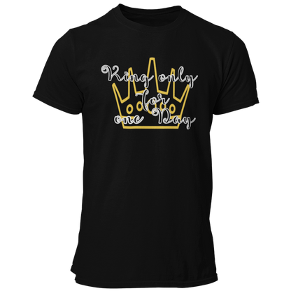 JGA-T-Shirt "King only for one day" für den Bräutigam, der heute mit einer Krone feiert. Humorvolles Design, ideal für den Junggesellenabschied sowie Geburtstage oder Jubiläen.