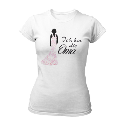 JGA T-Shirt "Ich bin die Oma" mit einem witzigen Motiv, ideal für die Oma beim Junggesellinnenabschied. Die Shirt-Reihe ermöglicht individuelle Beschriftungen für alle Familienmitglieder und sorgt für einen einheitlichen Look der Feiernden.