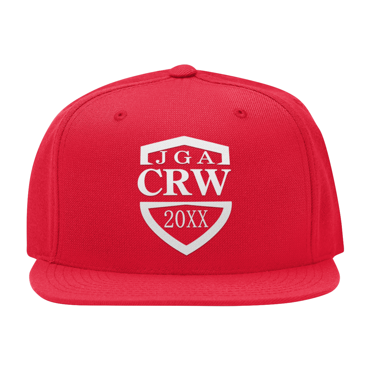 Hochwertige Snap Back Cap mit "JGA CRW"-Aufdruck und aktueller Jahreszahl, ideal für Junggesellenabschiede und als Andenken.