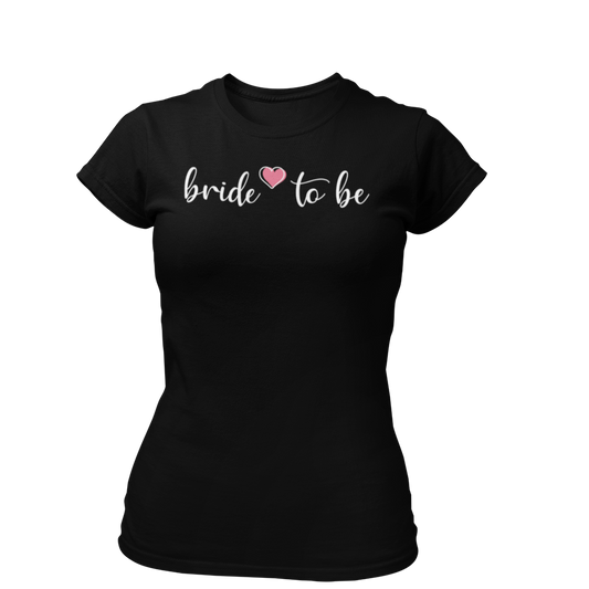 Schlichtes JGA T-Shirt für die Frau mit stylischem 'Bride to be'-Aufdruck. Perfekt für den Junggesellenabschied.