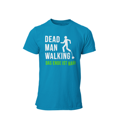 Das JGA T-Shirt "Dead Man Walking – Das Ende ist nah!" ist das perfekte Shirt für den Junggesellenabschied! Mit seinem minimalistischen Design und dem prägnanten Schriftzug sowie dem Männchen an der Kette vermittelt es humorvoll die bevorstehenden Veränderungen im Leben des Bräutigams. Ideal für eine unvergessliche Feier mit Freunden, die den letzten Abend in Freiheit gebührend zelebrieren möchten.