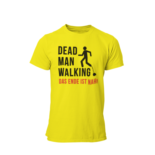 Das JGA T-Shirt "Dead Man Walking – Das Ende ist nah!" ist das perfekte Shirt für den Junggesellenabschied! Mit seinem minimalistischen Design und dem prägnanten Schriftzug sowie dem Männchen an der Kette vermittelt es humorvoll die bevorstehenden Veränderungen im Leben des Bräutigams. Ideal für eine unvergessliche Feier mit Freunden, die den letzten Abend in Freiheit gebührend zelebrieren möchten.