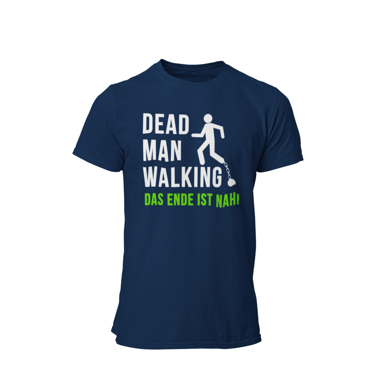 Das JGA T-Shirt "Dead Man Walking – Das Ende ist nah!" ist das perfekte Shirt für den Junggesellenabschied! Mit seinem minimalistischen Design und dem prägnanten Schriftzug sowie dem Männchen an der Kette vermittelt es humorvoll die bevorstehenden Veränderungen im Leben des Bräutigams. Ideal für eine unvergessliche Feier mit Freunden, die den letzten Abend in Freiheit gebührend zelebrieren möchten.