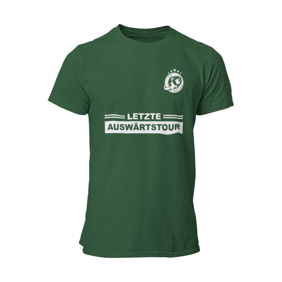 Das JGA T-Shirt "Letzte Auswärtstour Team Bräutigam" ist ein stylisches Shirt für den Junggesellenabschied, das Teamgeist und unvergessliche Erlebnisse symbolisiert. Mit hochwertiger Baumwolle und dem markanten "Team Bräutigam"-Logo ist es der perfekte Begleiter für die letzte Tour mit Freunden. Feiere stilvoll und schaffe bleibende Erinnerungen!