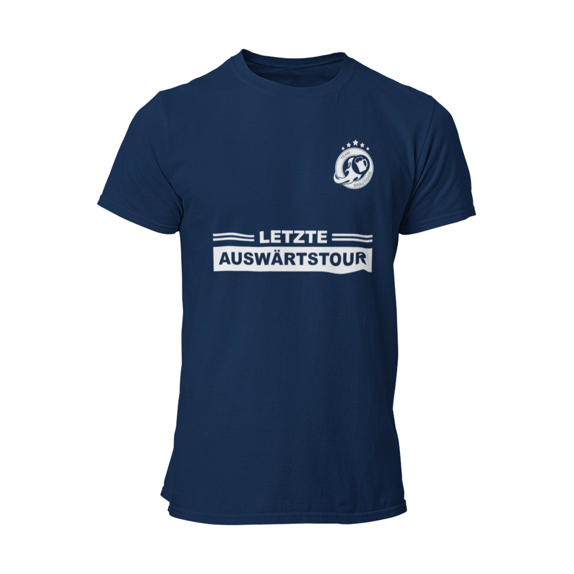 Das JGA T-Shirt "Letzte Auswärtstour Team Bräutigam" ist ein stylisches Shirt für den Junggesellenabschied, das Teamgeist und unvergessliche Erlebnisse symbolisiert. Mit hochwertiger Baumwolle und dem markanten "Team Bräutigam"-Logo ist es der perfekte Begleiter für die letzte Tour mit Freunden. Feiere stilvoll und schaffe bleibende Erinnerungen!