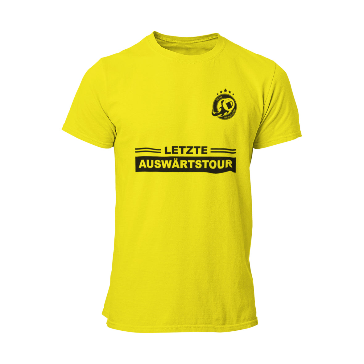 Das JGA T-Shirt "Letzte Auswärtstour Team Bräutigam" ist ein stylisches Shirt für den Junggesellenabschied, das Teamgeist und unvergessliche Erlebnisse symbolisiert. Mit hochwertiger Baumwolle und dem markanten "Team Bräutigam"-Logo ist es der perfekte Begleiter für die letzte Tour mit Freunden. Feiere stilvoll und schaffe bleibende Erinnerungen!