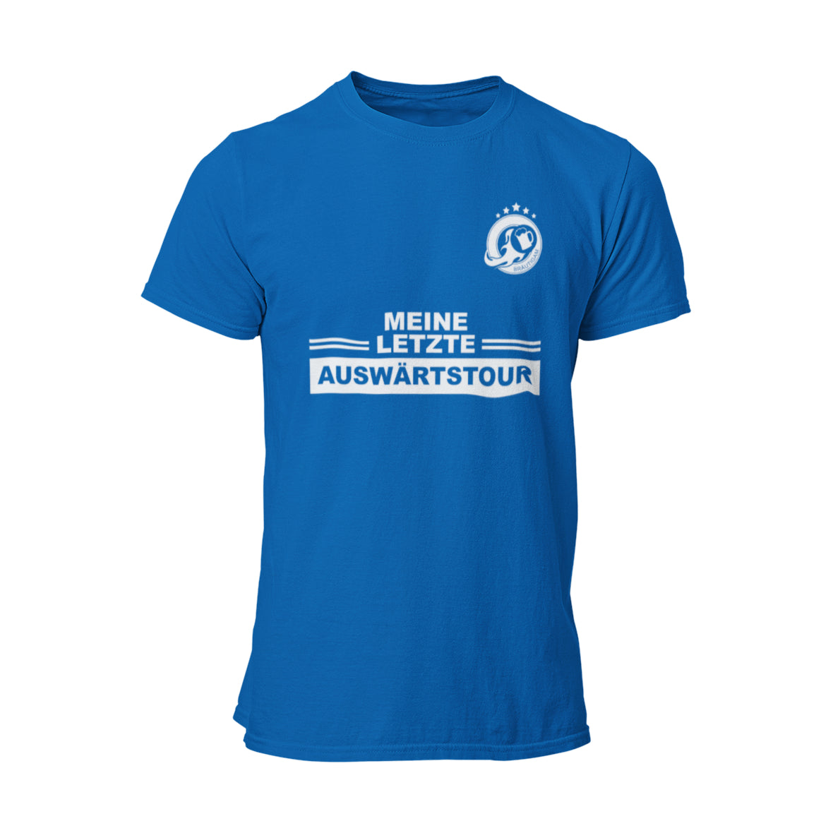 Das JGA T-Shirt „Meine Letzte Auswärtstour Bräutigam“ ist der perfekte Begleiter für ein unvergessliches Abenteuer mit deinen Freunden. Dieses Shirt symbolisiert die letzten Tage in Freiheit und die besonderen Erinnerungen, die ihr gemeinsam schafft. Aus hochwertiger Baumwolle gefertigt, sorgt es für ultimativen Komfort und lässt dich stilvoll feiern. Mach dich bereit, deine letzte Tour gebührend zu zelebrieren